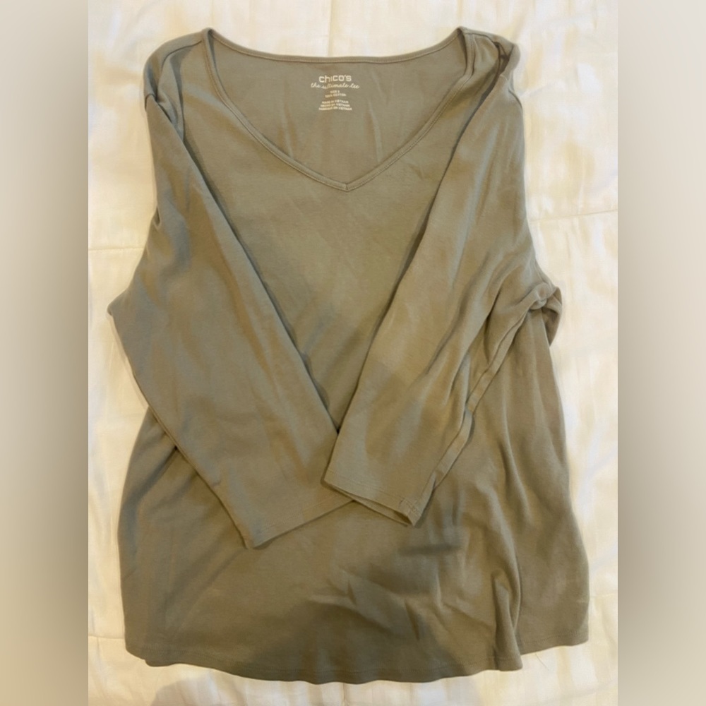 Chicos soft comfy long sleeve tee shirt